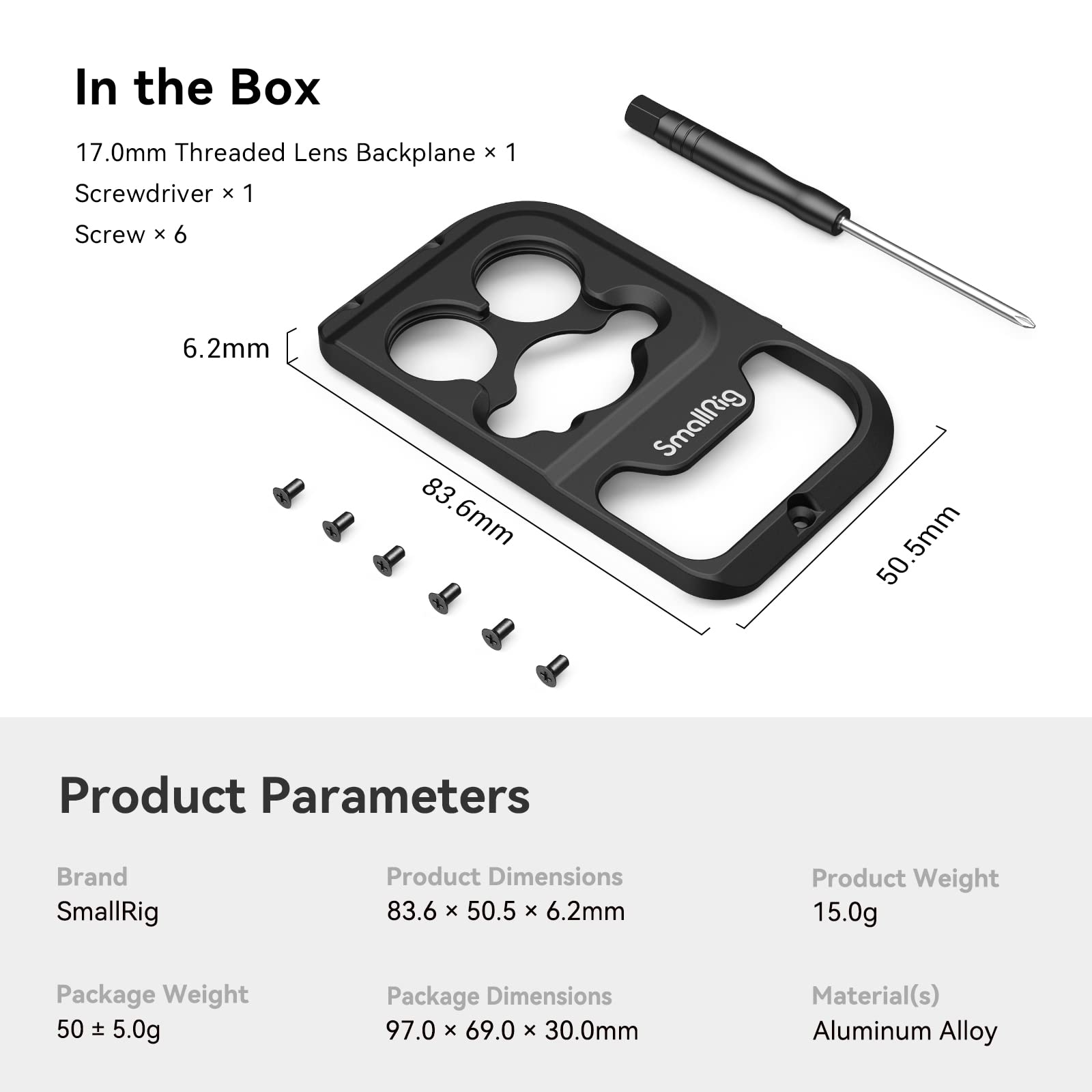 Amazon | SmallRig iPhone 14 Pro 用カメラレンズバックプレート 17mm